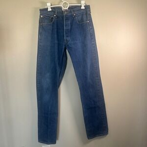 Levis 501 Original Fit Mens Jeans Straight Leg Button Fly 34x38 (measures 32x35)